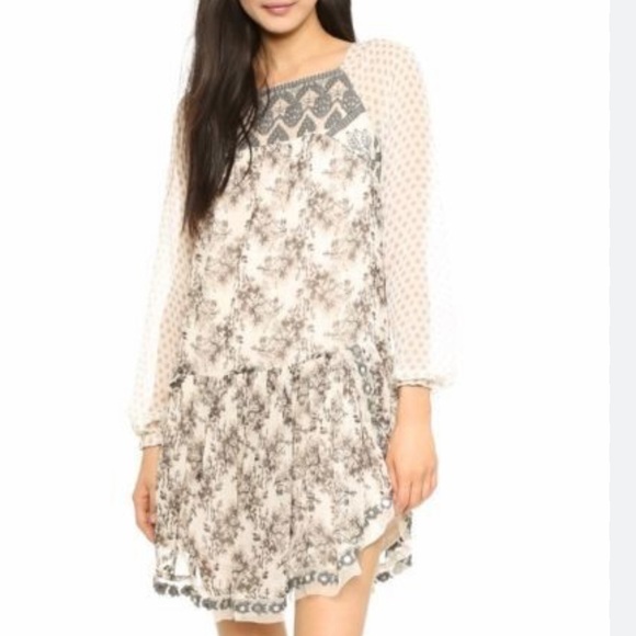 Free people embroidered s Floral Lace Long Sleeve Dress - Picture 9 of 10